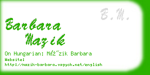 barbara mazik business card